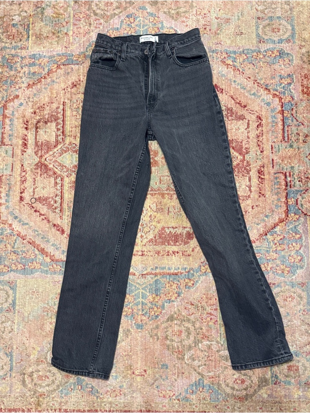 Abercrombie & Fitch Black Straight-Leg Jeans